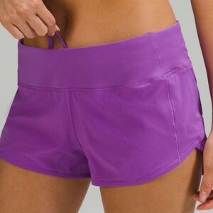 Lululemon Womens Speed Short Moonlit Magenta Purple Colorful Zipper Running 8
